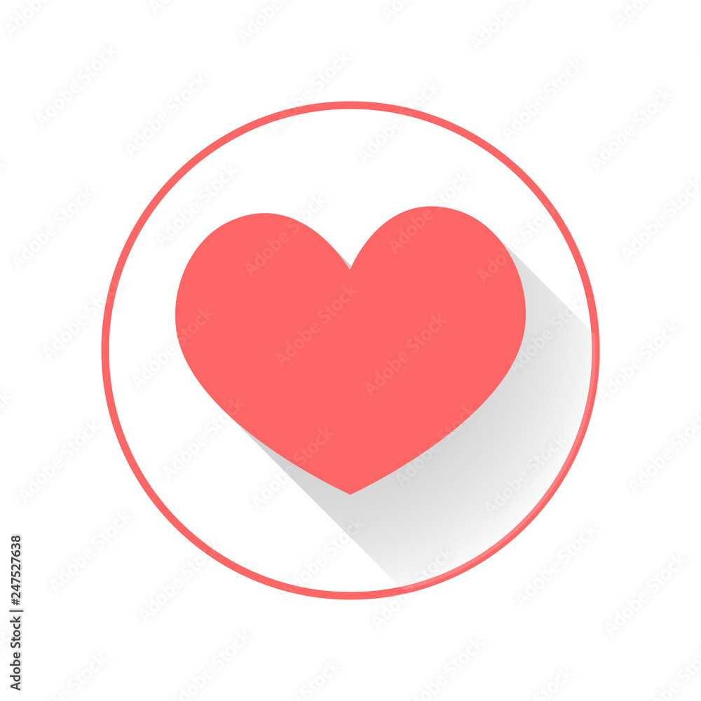Red heart icon on white background Red heart icon on white background