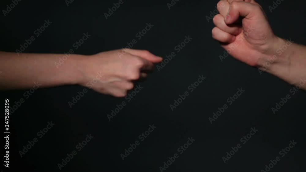 Close-up of finger games rock-paper-scissors Close-up of finger games rock-paper-scissors