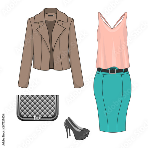 Set of fashion clothes