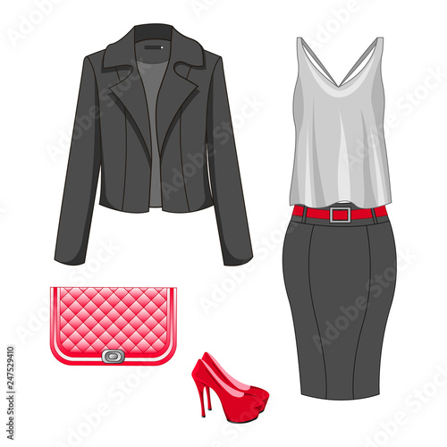 Set of fashion clothes