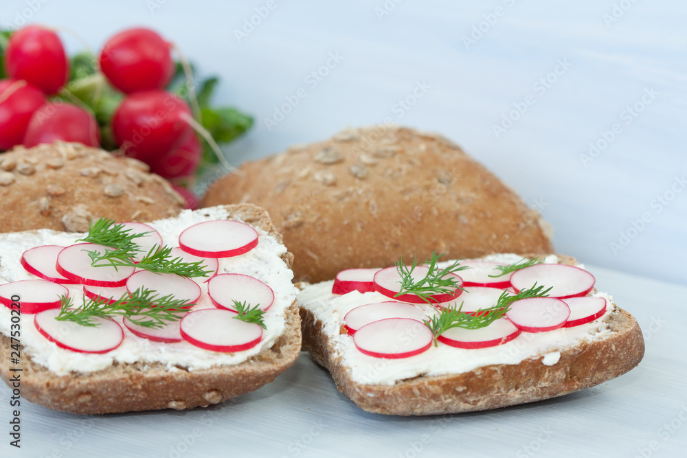 sandwich with creamy cheese and vegetables sandwich with creamy cheese and vegetables