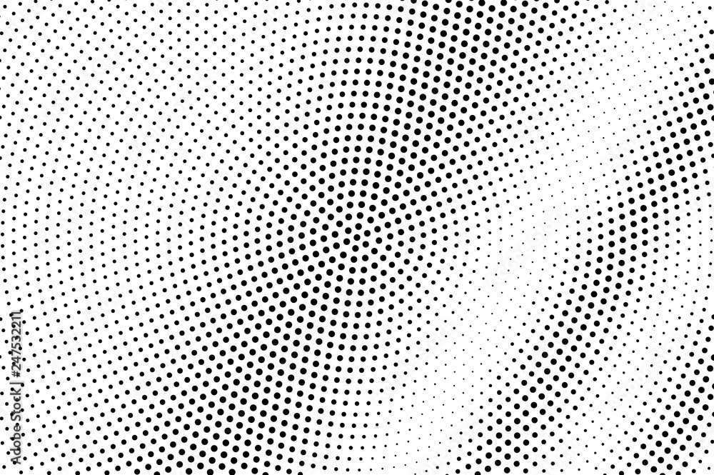 Black on white halftone vector. Diagonal dotted texture. Centered dotwork gradient. Monochrome halftone overlay