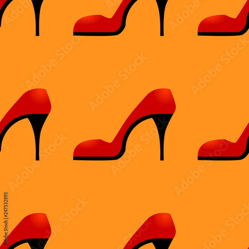 Red shoe seamless pattern