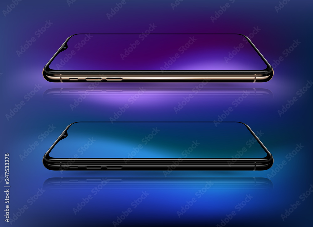 Realistic smartphone mockups Realistic smartphone mockups
