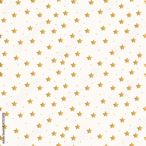 Summer golden pattern with cute stars