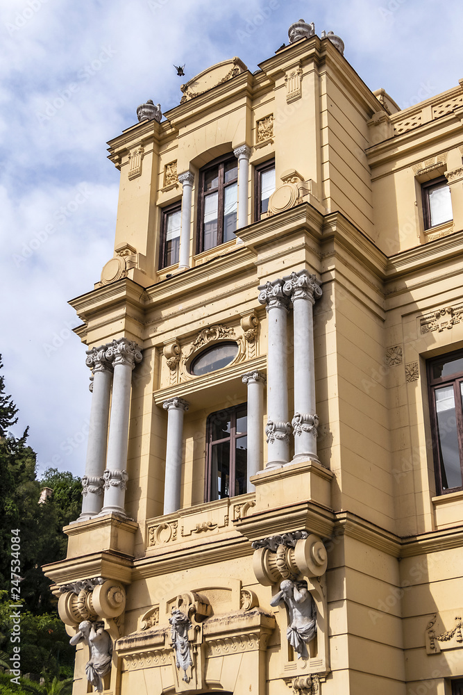 Beautiful richly decorated Neo-baroque style Malaga City Council building. Malaga, Costa del Sol, Andalusia, Spain.