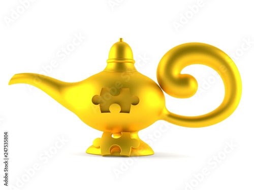 Magic lamp with jigsaw puzzle