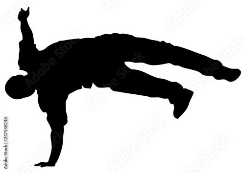 Hip-hop artists of dance on white background