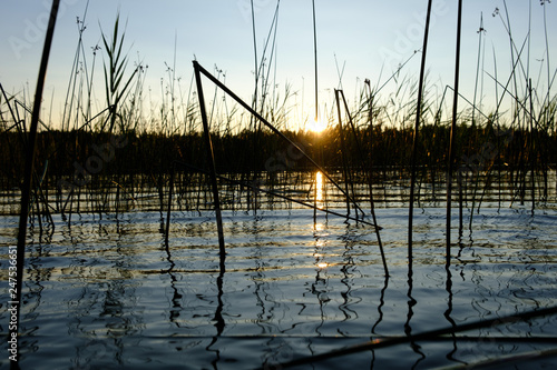 Sunset at s swedisch lake photo