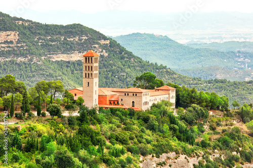 Saint Benet de Montserrat Monastery, summertime outdoor background photo