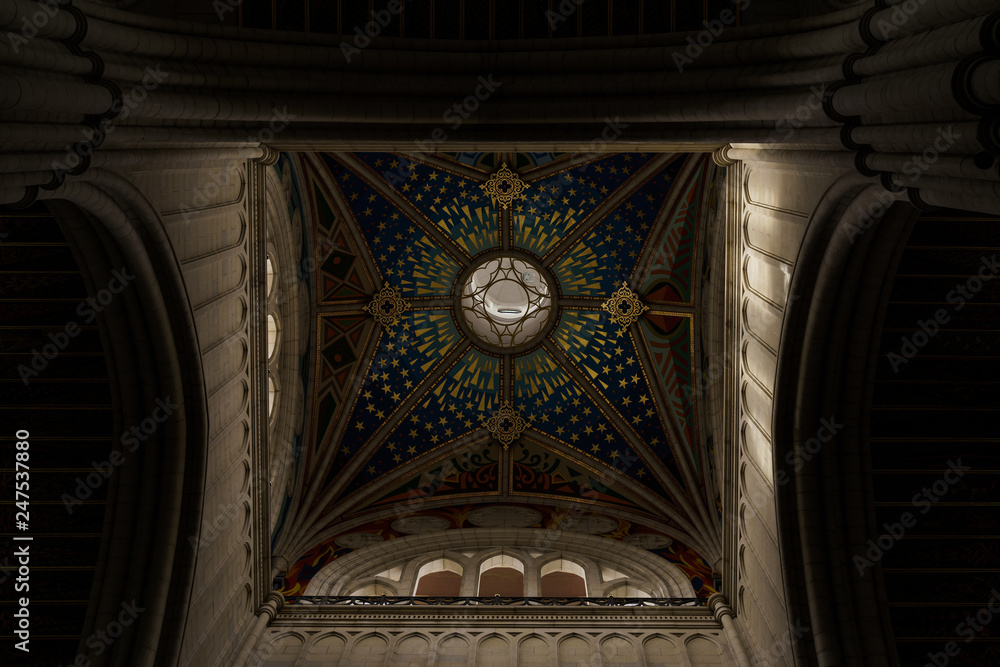Beautiful architecture inside Almudena Cathedral