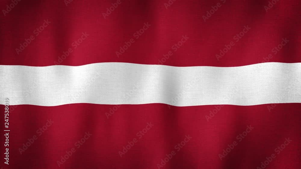 Latvia flag waving in the wind. Closeup in 4k of realistic Latvian flag with highly detailed fabric texture Latvia flag waving in the wind. Closeup in 4k of realistic Latvian flag with highly detailed fabric texture