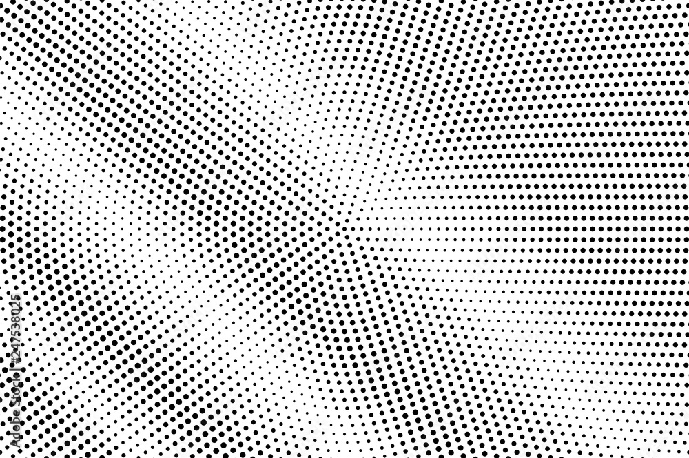 Black on white centered halftone texture. Faded dotwork gradient. Dotted vector background. Monochrome halftone