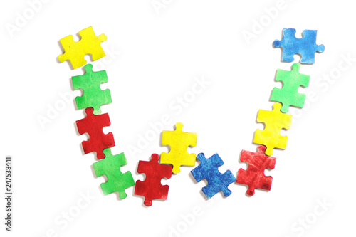 frames and letters for the text of colorful puzzles , world autism day, the logo of autism. alphabet.
