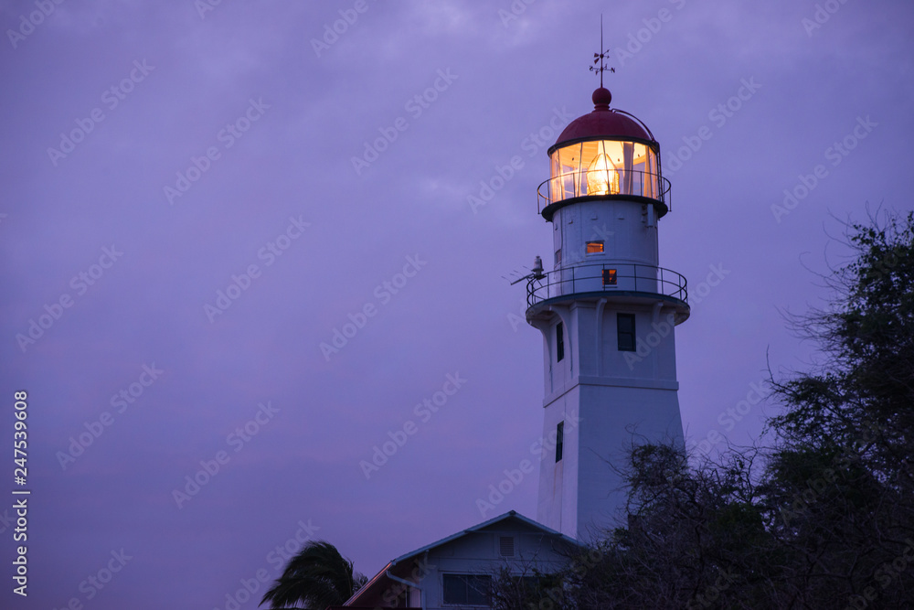 lighthouse at dawn