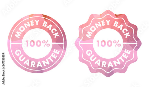 Money back guarantee stamp or seal in modern design.