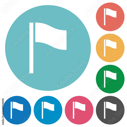 Flag flat round icons