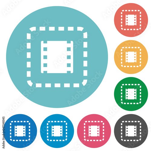 Place movie flat round icons