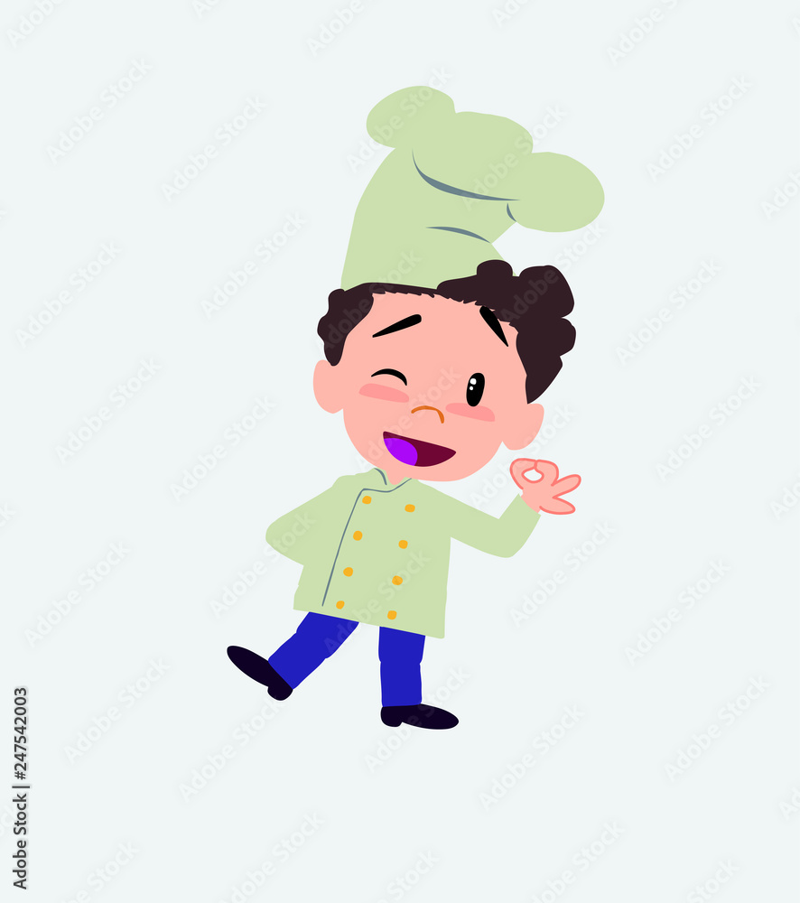 Chef doing the OK sign with his hand. Chef doing the OK sign with his hand.