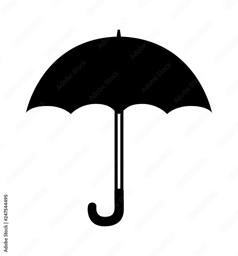 Umbrella simple icon silhouette vector isolated on white background Umbrella simple icon silhouette vector isolated on white background