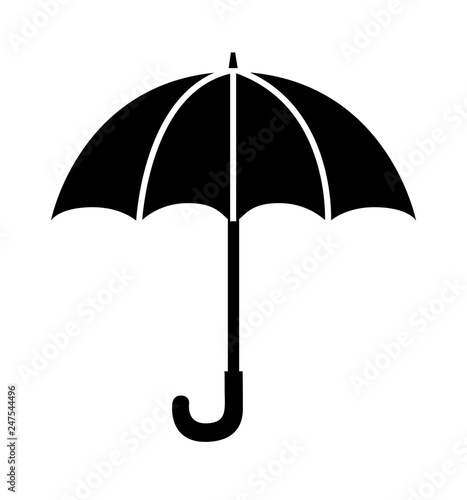 Umbrella icon silhouette vector flat for web or mobile app isolated on white background