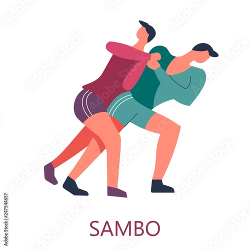 Fighting martial art sambo sparring fighters combat