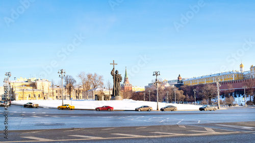 panoramic view of Borovitskaya Square in Moscow