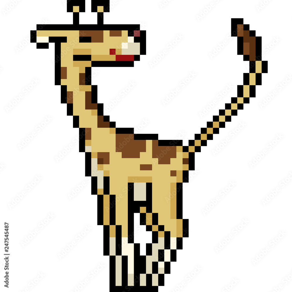 vector pixel art giraffe