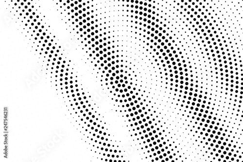 Black on white oversized halftone texture. Rough dotwork gradient. Distressed dotted vector background
