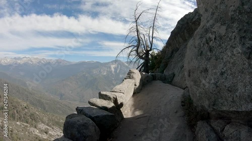 Climbing the Moro Rock in Sequoia National Park, California, USA