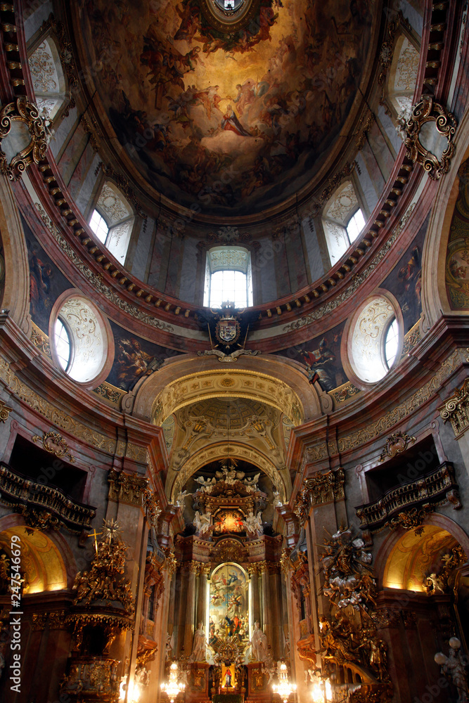 Vienna, Austria - famous Peterskirche (Saint Peter's Church) interior
