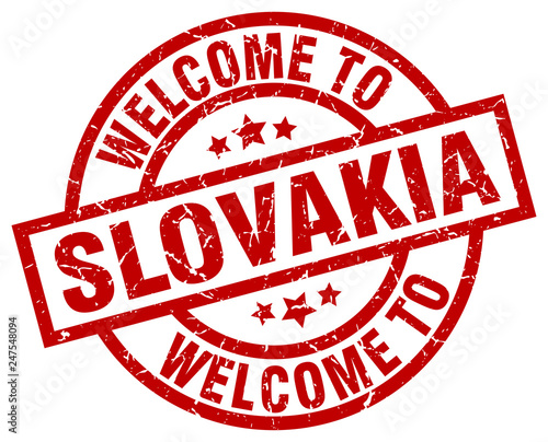 welcome to Slovakia red stamp