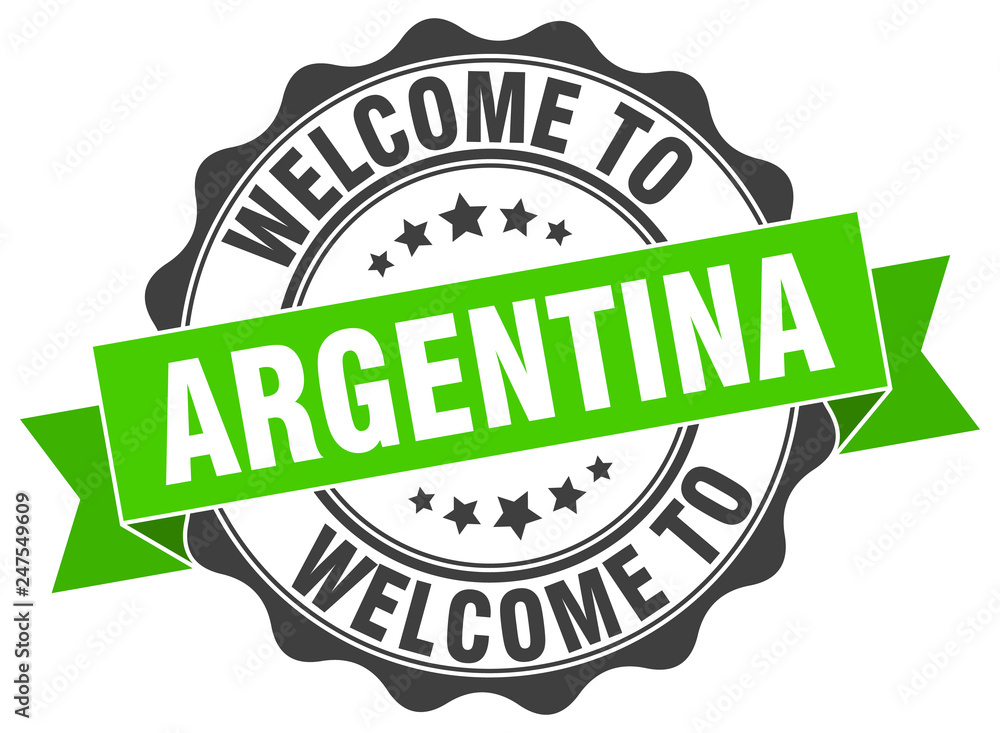 Fototapeta premium Argentina round ribbon seal