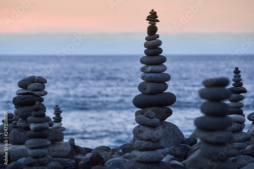 many round stones stacked on top of each other