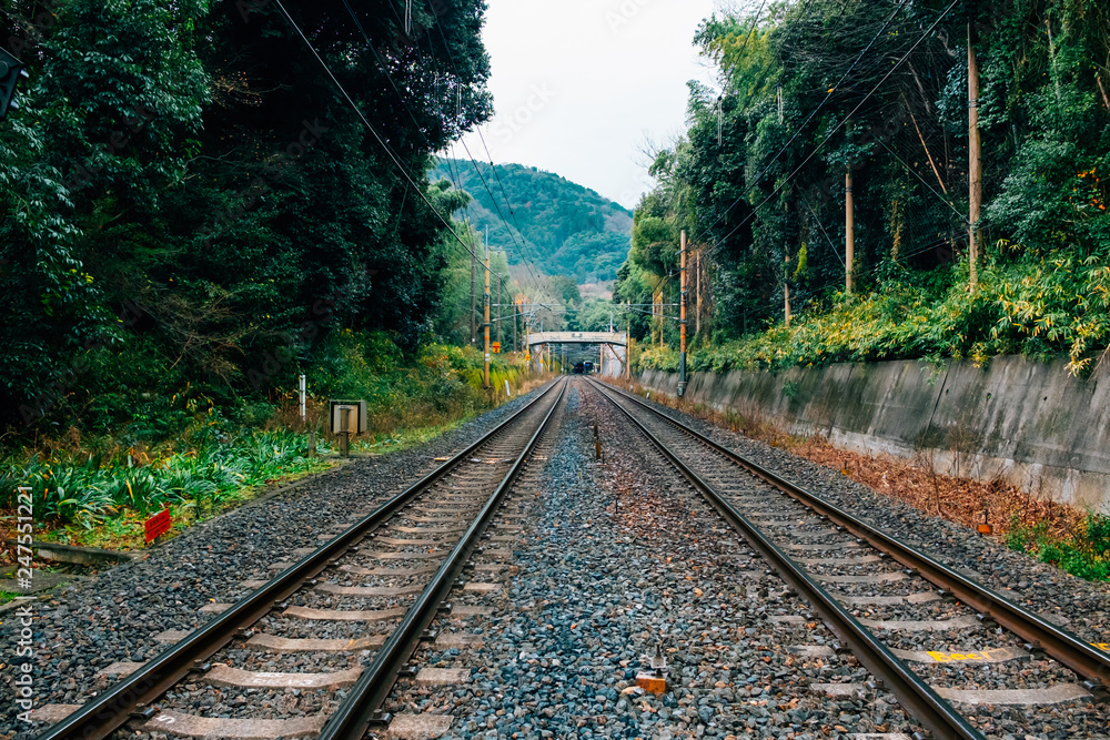 Train tracks in one of the stations of Japan Train tracks in one of the stations of Japan