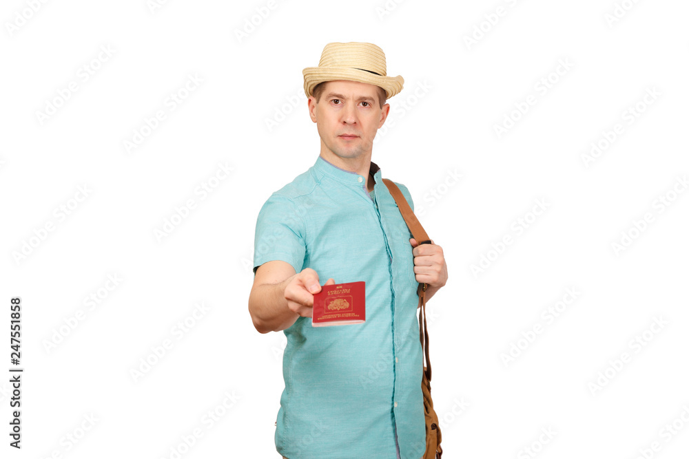 The serious man with the international passport. gives a hand in before The serious man with the international passport. gives a hand in before