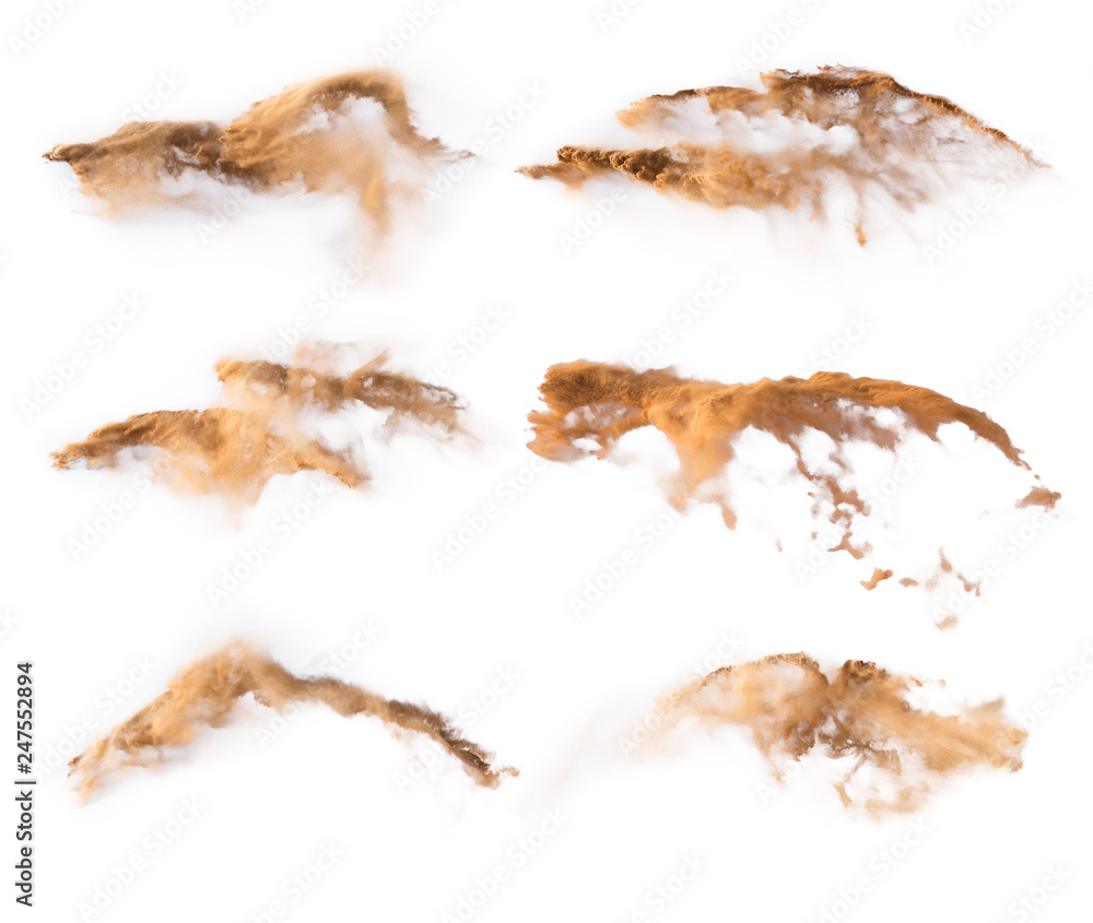 Textures of sand powder on white background - obrazy, fototapety, plakaty 