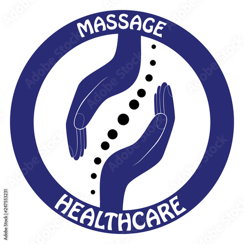 Chiropractic logo hand design. Spine logo template. Spinal Symbol - Vector