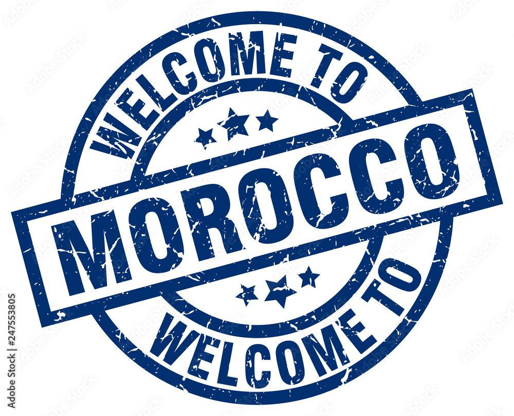 welcome to Morocco blue stamp welcome to Morocco blue stamp