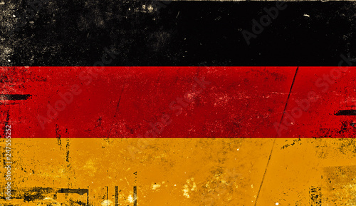 Vintage old flag of Germany. Art texture painted Germany national flag.