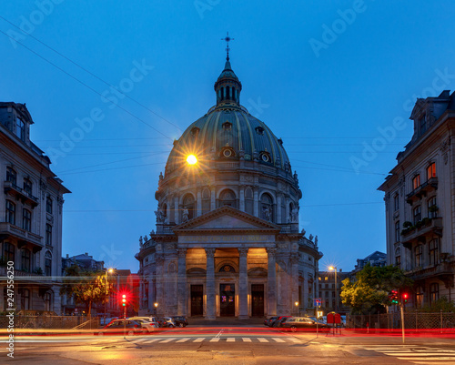 Copenhagen. The Church of Frederick at dawn. © pillerss