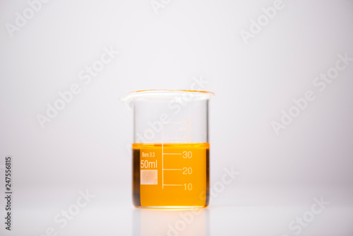 Chemicals in glass containers in laboratories