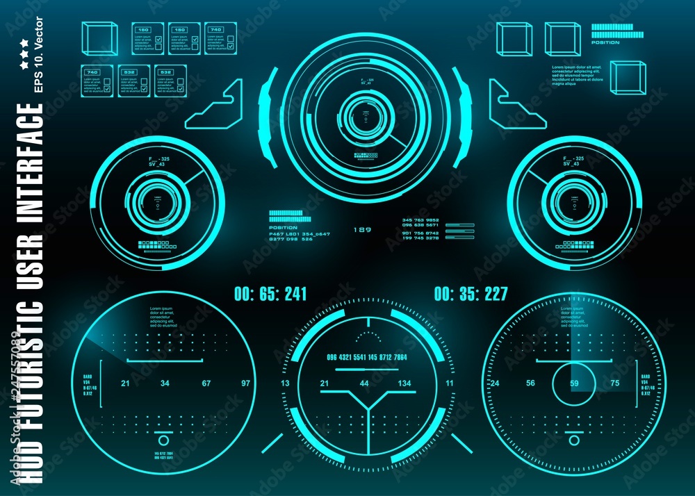 HUD futuristic user interface, dashboard display virtual reality technology screen, target HUD futuristic user interface, dashboard display virtual reality technology screen, target