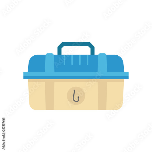 A set of accessories for fishing in the box. Hooks. Vector illustration. EPS 10.