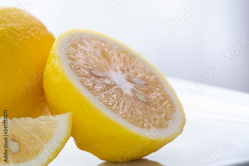 fresh lemon slice, isolated...