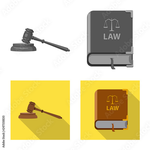 Vector illustration of law and lawyer sign. Collection of law and justice stock symbol for web.