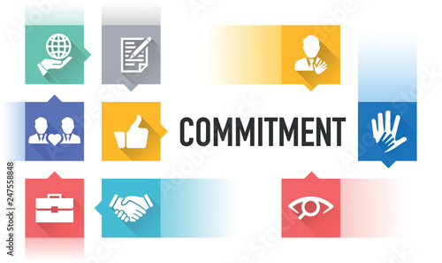 COMMITMENT FLAT ICON SET