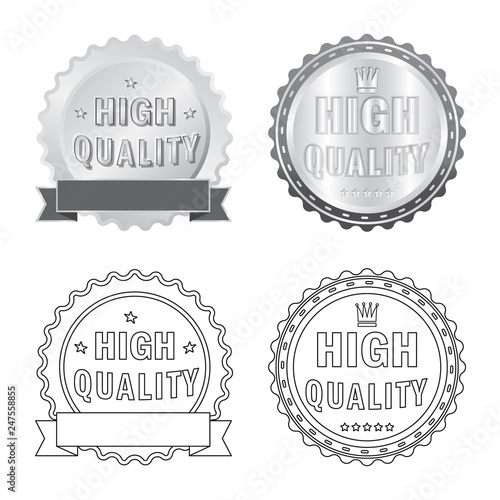 Vector design of emblem and badge logo. Collection of emblem and sticker stock symbol for web.