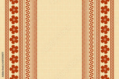 Hawaiian background in Polynesian style with traditional folk ornaments. photo