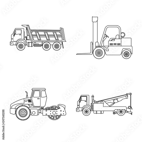 Vector illustration of build and construction symbol. Set of build and machinery vector icon for stock.